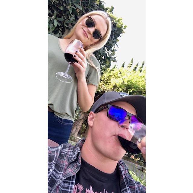 Wine tasting before our first marine ball