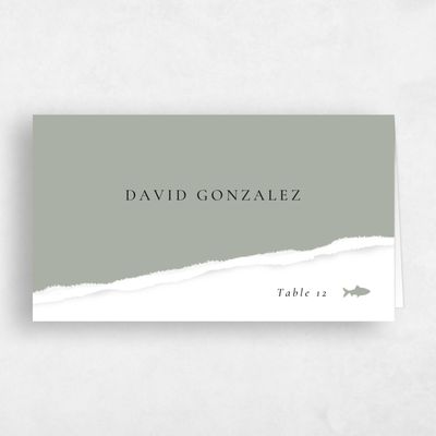 Pale Sage, Green Wedding Place Card - Jayden Fish