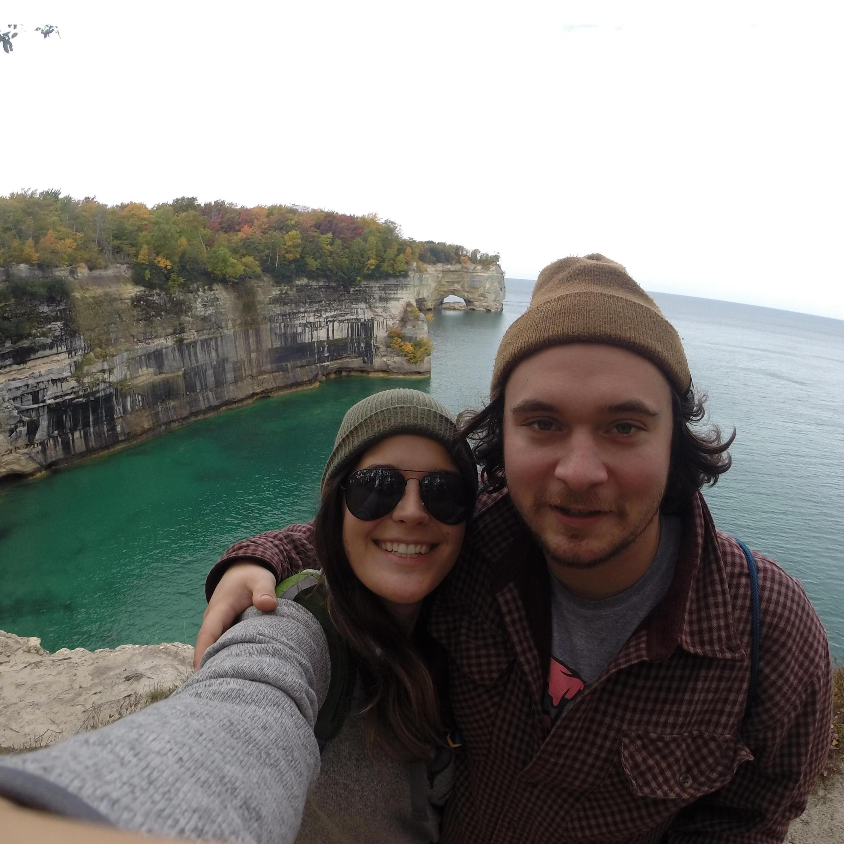 Hiking Pictured Rocks National Lakeshore in the U.P. in college!