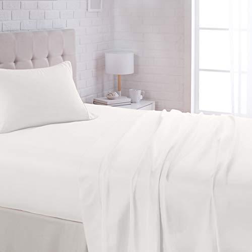 AmazonBasics Lightweight Super Soft Easy Care Microfiber Sheet Set with 16" Deep Pockets - Full, Cream