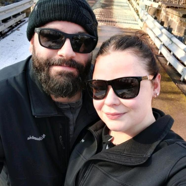 Photo taken after Andrew proposed!