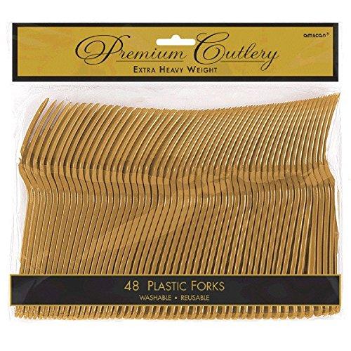 Amazon - Extra Gold Plastic Forks (48)
