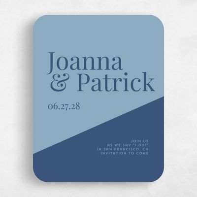 Blue Rounded Wedding Save the Date - Incanta Portrait