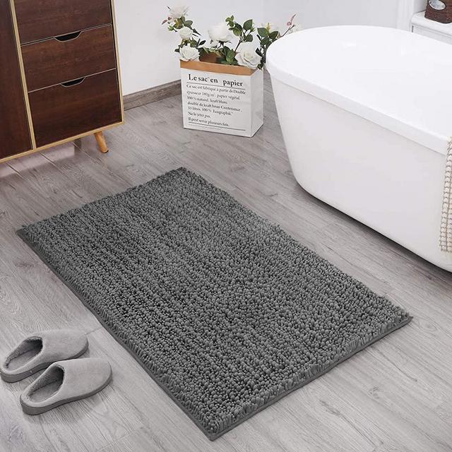 DEARTOWN Non-Slip Shaggy Bathroom Rug,Soft Microfibers Bath Mat with Water Absorbent, Machine Washable