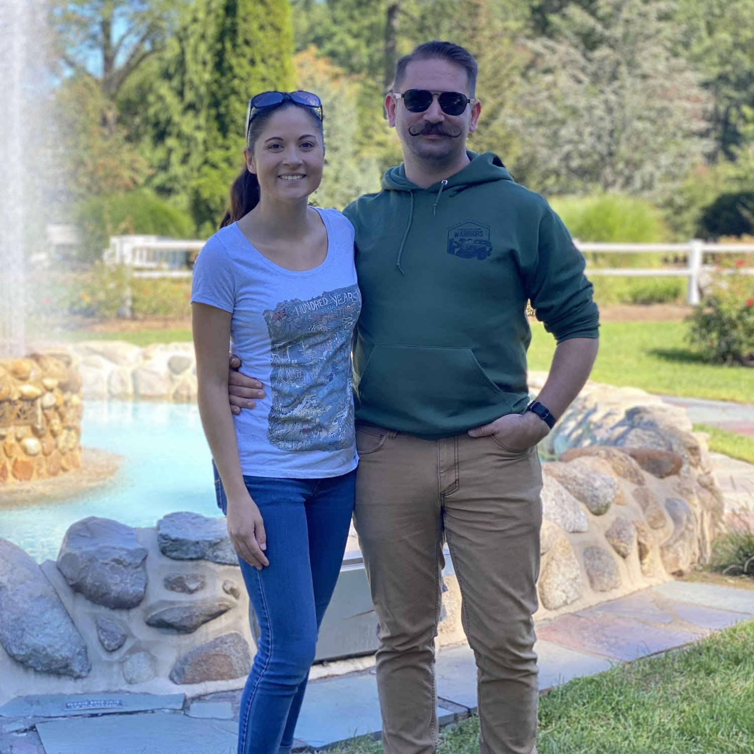 A fun day exploring some parks with family--of course we needed a romantic photo by the fountain