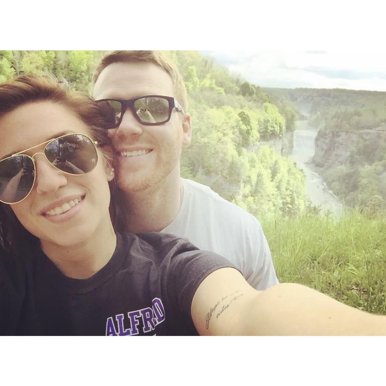 5/26/2016. When we let the world know that T & E were starting to do some big things! First photo together! Letchworth State Park, NY.