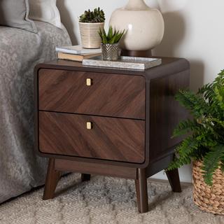 Markell Mid-Century Transitional 2-Drawer Nightstand