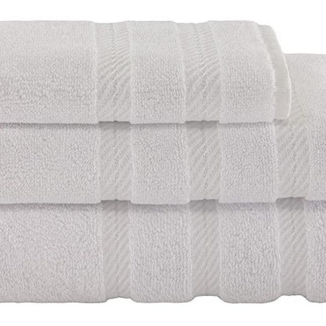 American Soft Linen 3 Piece, 100% Turkish Genuine Cotton Premium & Luxury Towels Bathroom Sets, 1 Bath Towel 27x54 inch, 1 Hand Towel 16x28 inch & 1 Washcloth 13x13 inch [Worth $36.95] Bright White