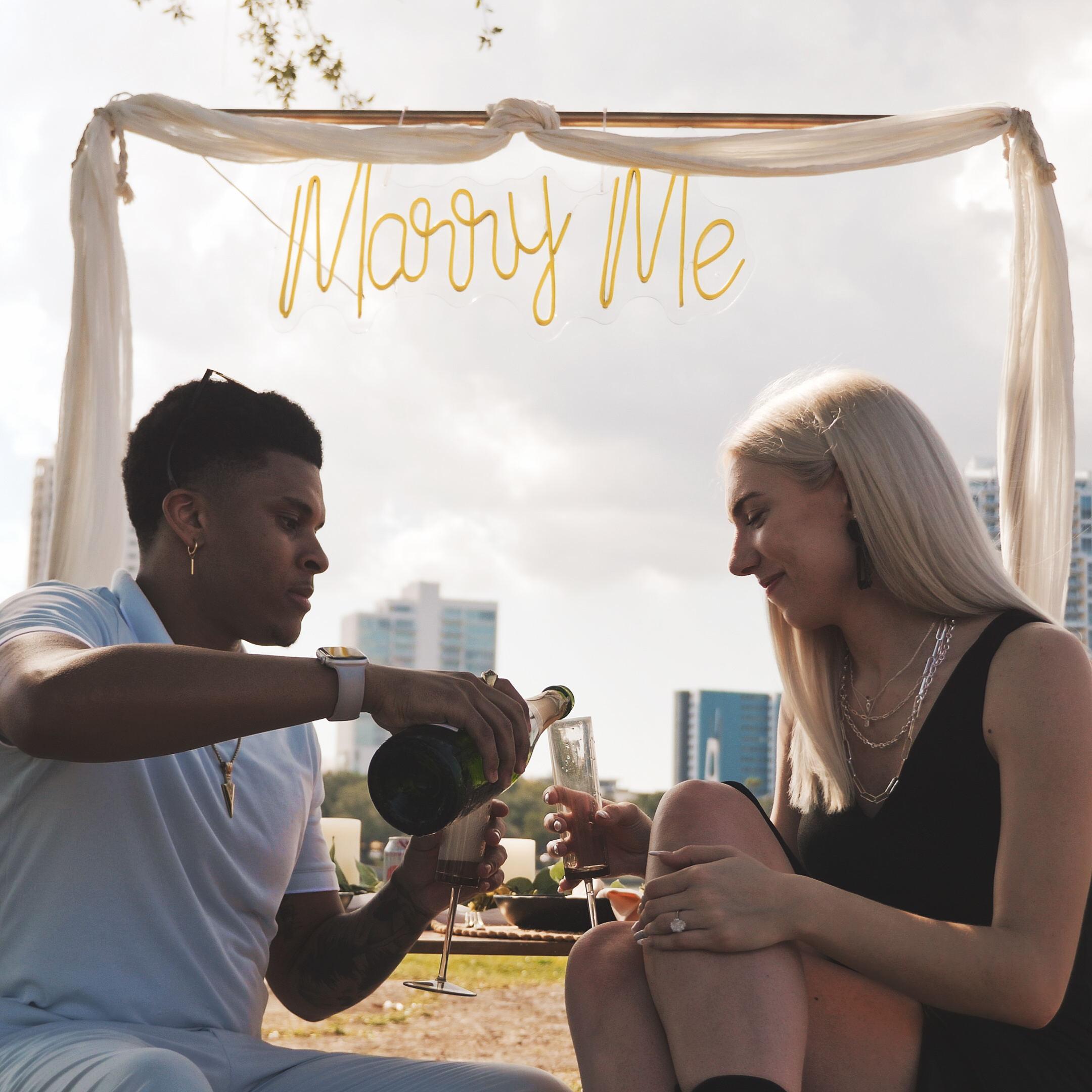 Champagne to celebrate at our proposal