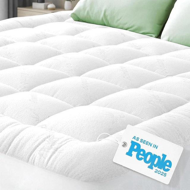 Niagara Ultra Soft Full Size Mattress Topper - Viscose Made from Bamboo Pillow Top Mattress Pad for Back Pain Relief - Naturally Cooling for Hot Sleepers, White