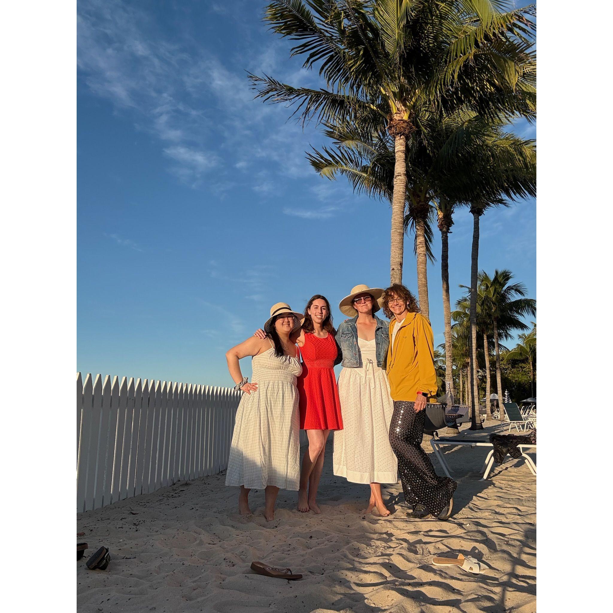 Sunset poses on the beach during the Bachelorette.