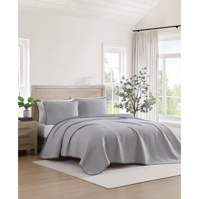 Tommy Hilfiger Ithaca Stripe Cotton Reversible 3-Pc. Quilt Set, King