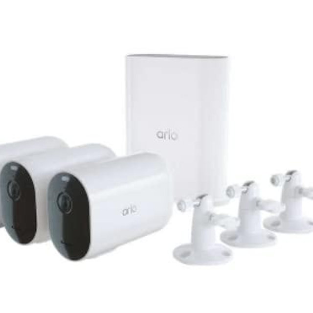 Arlo Pro 4 XL Spotlight 3 Camera Security Bundle - 2K, Motion Only, VMS4352P (Renewed)