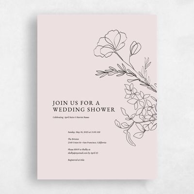 Light Mauve, Pink Wedding Wedding Shower Invitation - Essenza Bloom