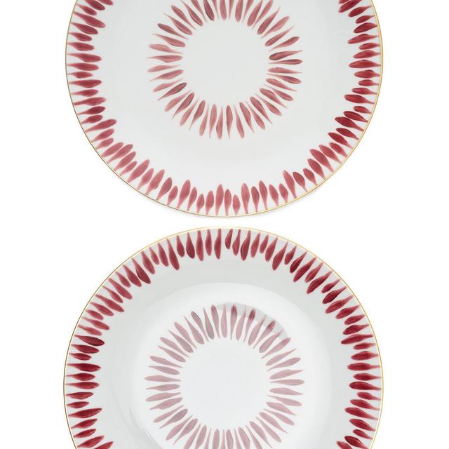 Set-of-Two Allée de Cyprès Porcelain Dinner Plate Coupe Set