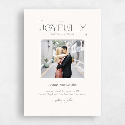 Beige Wedding Invitation - Jelani Photo