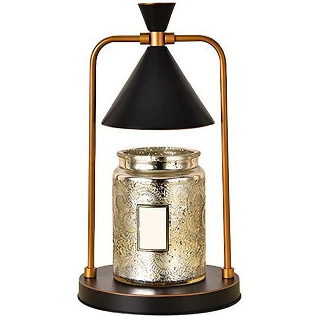 Qoyntuer Candle Warmer Lamp with Timer, Dimmable Candle Light Electric Candle Melter Compatible with Small and Large Candles, Aromatic Candle Holders for Home Decor (Black)