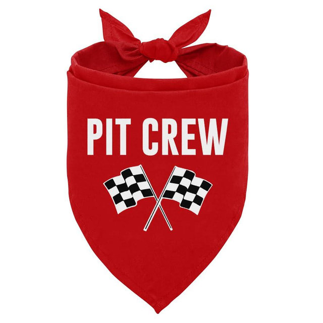 Pit Crew Dog Bandana, Race Car Flag Dog Bandana, Checkered Dog Bandana, Pet Dog Triangle Scarf, Red Dog Bandana, Funny Cute Dog Bandana, Dog Bandana for Small Medium Dogs (C18)