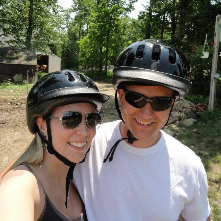 Cori's first horseback riding experience in Massachusetts.