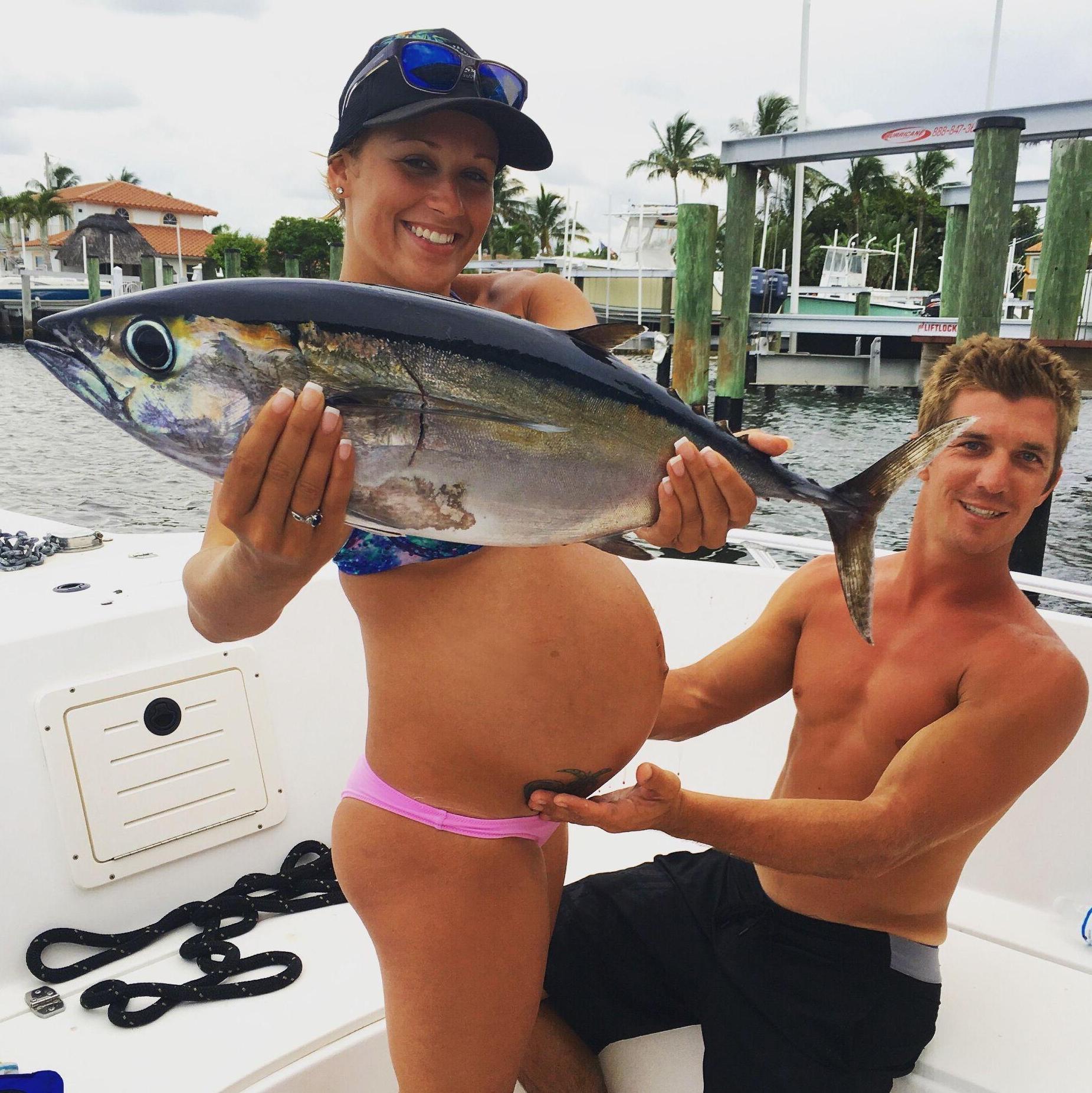 Fishing at 40 weeks pregnant!