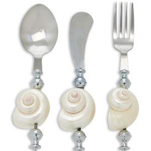 Set-of-Three Shell Silverware
