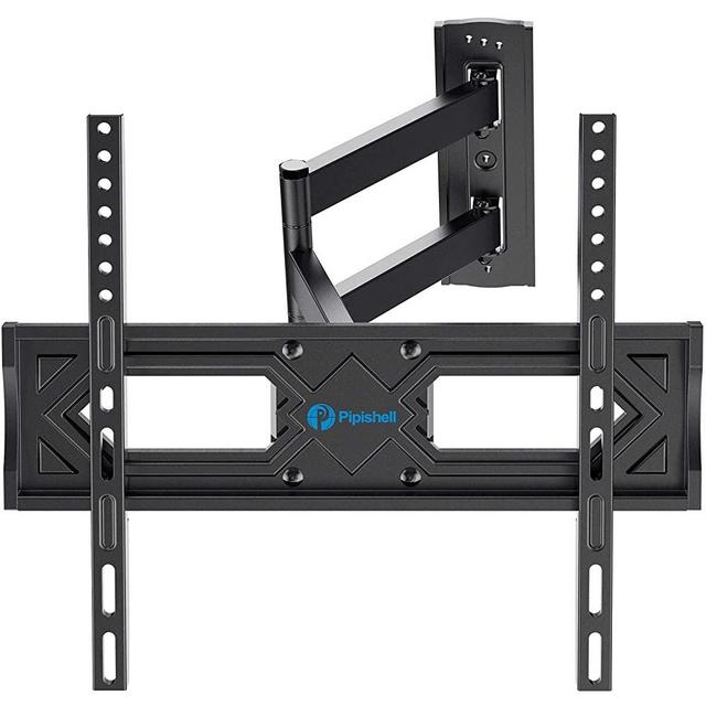 Full Motion TV Wall Mount, Heavy Duty Single Articulating Arms TV Bracket for Most 26-55 Inch Flat Curved TVs, Up to VESA 400x400mm and 99lbs, Support Swivel, Tilt, Level Adjustment by Pipishell