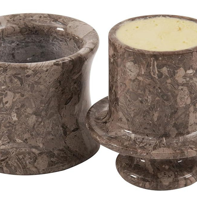 SPESHSTONES Marble Butter Keeper 4'' Inches Oceanic Handmade Butter Crock For Kitchen Counter - Butter Dish with Lid, Butter Crock for Soft Butter, Butter Container