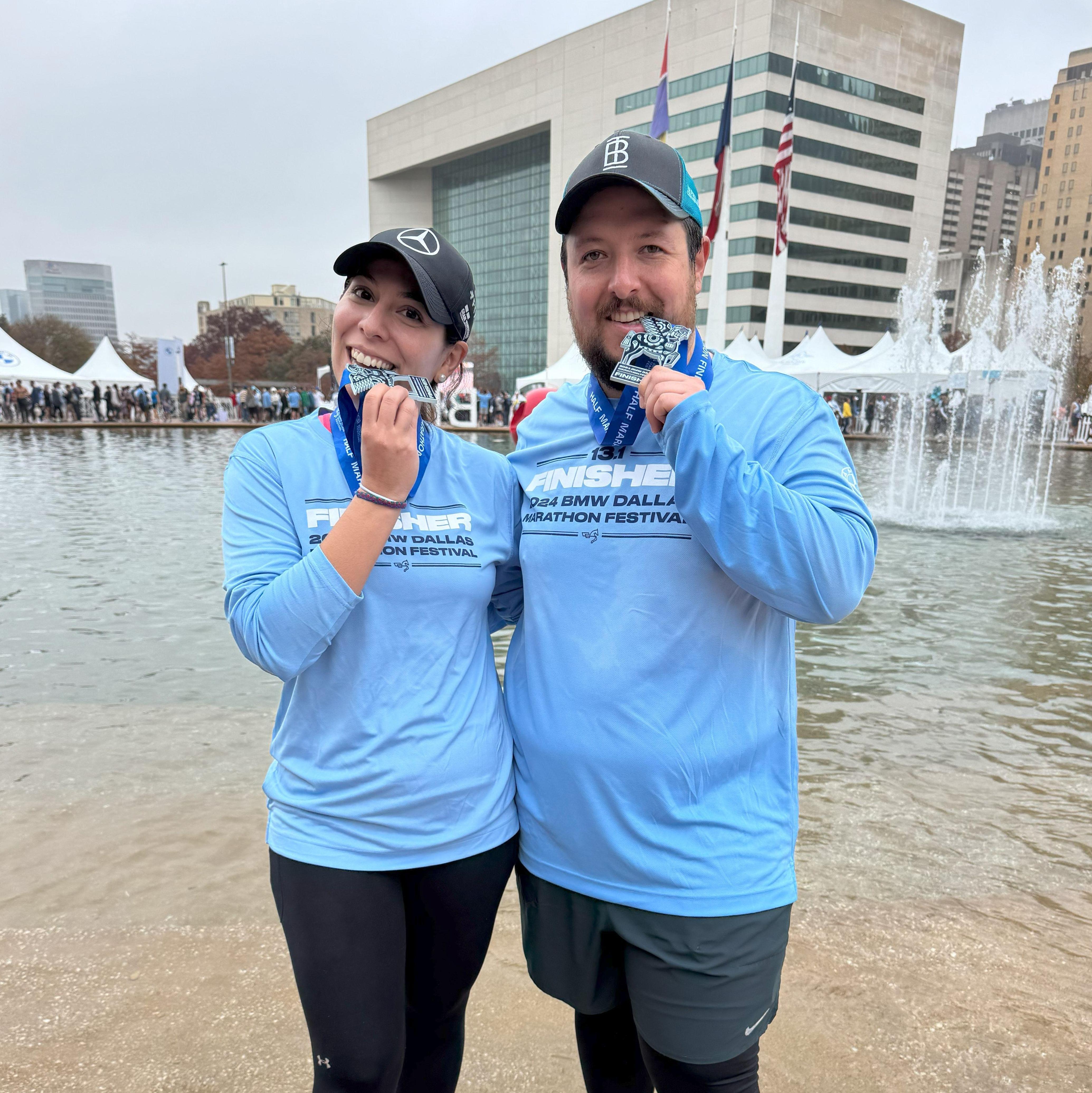 Our first half marathon race together