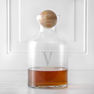 Personalized Glass Decanter with Wood Stopper