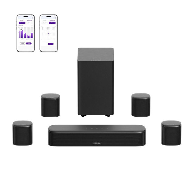ULTIMEA Aura S4T 7.1ch TV Soundbar with 4 Surround Speakers, Surround Sound System with Subwoofer, Bluetooth 6.0, HDMI, 350W