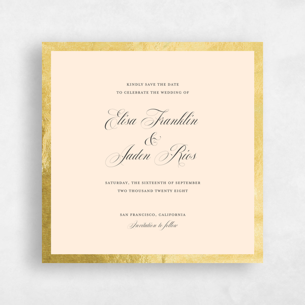 Azurite Square Foil | White | Zola Save The Dates
