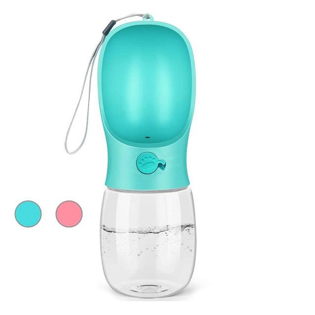 Kalimdor Dog Water Bottle, Leak Proof Portable Puppy Water Dispenser with Drinking Feeder for Pets Outdoor Walking, Hiking, Travel, Food Grade Plastic (12oz Blue)