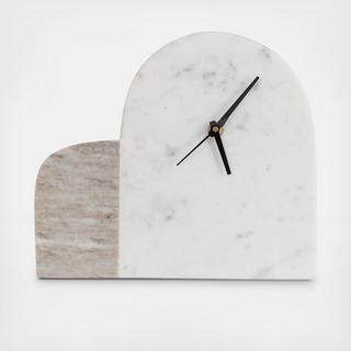 Two-Tone Arched Marble Mantel Clock