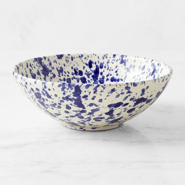 Splatter Ceramic Serving Bowl, Blue