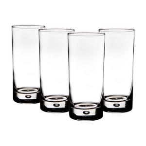 Home Essentials Red Series Bubble 17oz Highball Glass, Set of 4