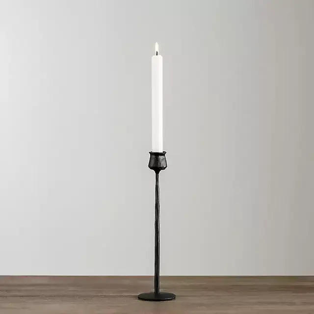 Black Textured Taper Candle Holder, 12 in.