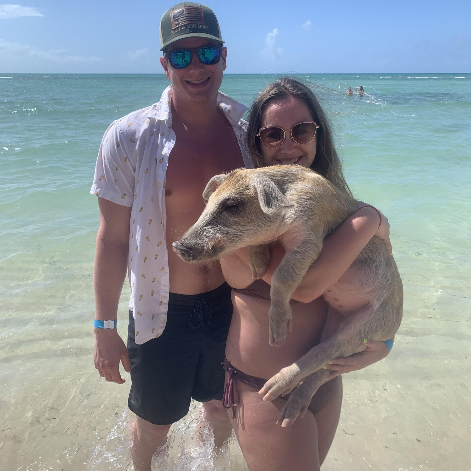 Swimming with the pigs in the Bahamas
