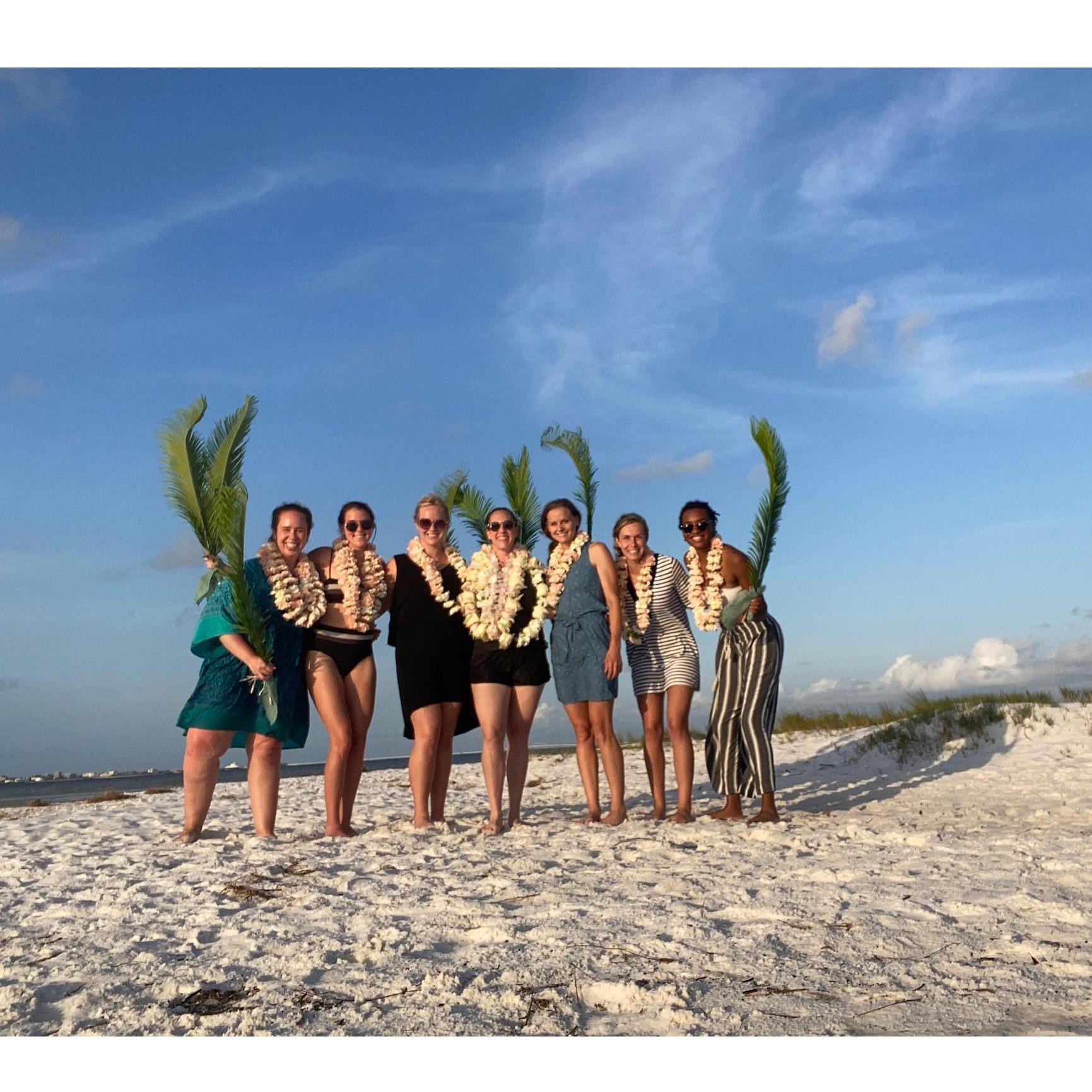 My beautiful lei-dies helping send me off in style for my Bachelorette Party, June, 2021