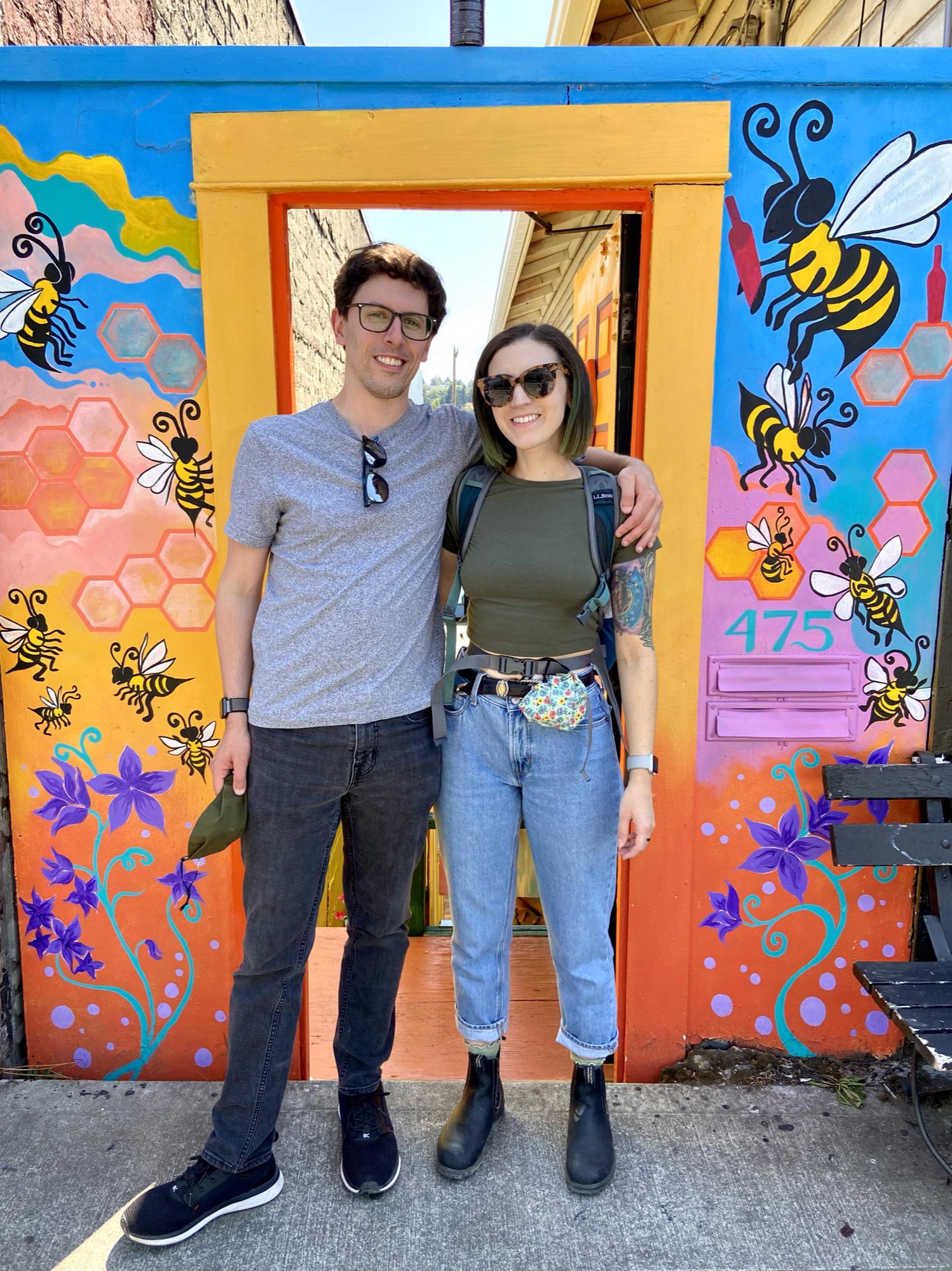 Popping into a meadery down the alleyway in Fremont. Stop by Mr. B's and look for the kodama! July 2021: Seattle, WA.
