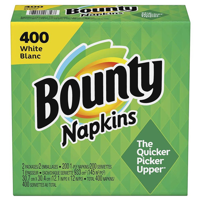 Bounty Paper Napkins, White, 1 Pack, 400 Sheets per Pack