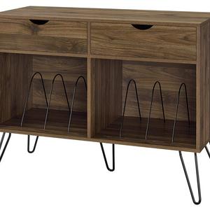 Novogratz 1323222COM Concord Turntable Stand, Double, Walnut
