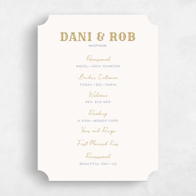 Ticket Wedding Program - Tolleson