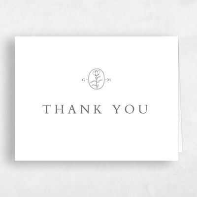 Dark Sage, Green Wedding Thank You - Sintra Landscape