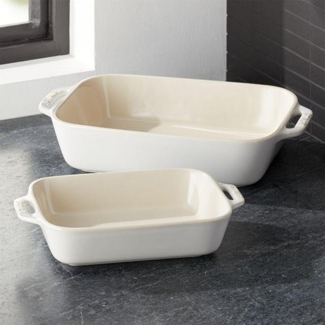 Staub ® Matte White 2-Piece Rectangular Baker Set