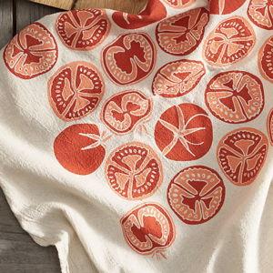 Tomato Slice Cotton Dish Towel