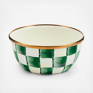 Emerald Check Enamel Pinch Bowl