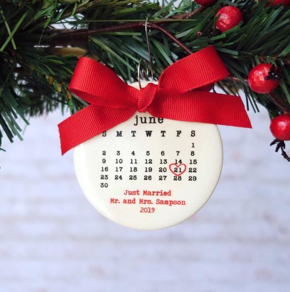 JUST MARRIED Personalized Ornament, Etsy