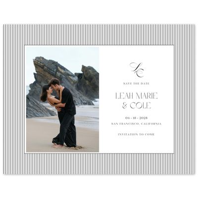 White Bordered Wedding Digital Save the Date - Tristabelle Photo
