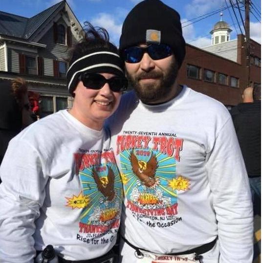 Right after we crossed the finish line and Jason proposed!