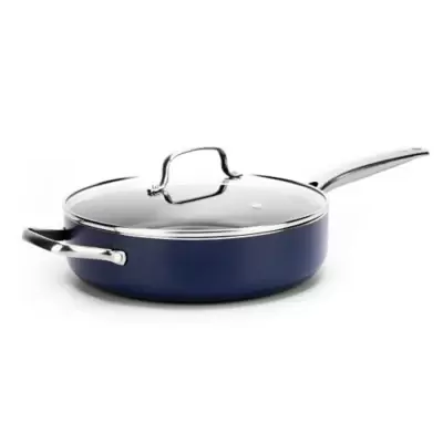 Blue Diamond™ Ceramic Nonstick 5 qt. Covered Saute Pan in Blue